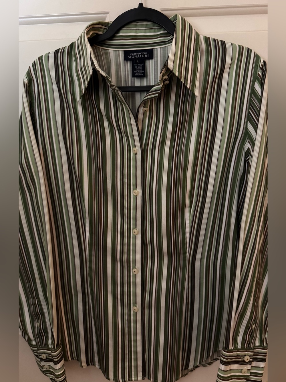 Jones New York Signature Shirt 100% Cotton Woman’s Shirt Size Large - Picture 2 of 12
